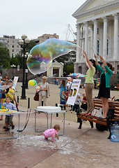 Image showing Soap bubbles, City Day. Tyumen, Russia. June 27, 2013