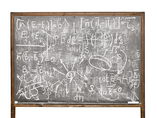 Image showing Equations on the old style blackboard