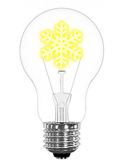 Image showing Lightbulb with sparkling snowflake inside