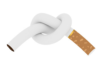 Image showing Cigarette tied to a knot