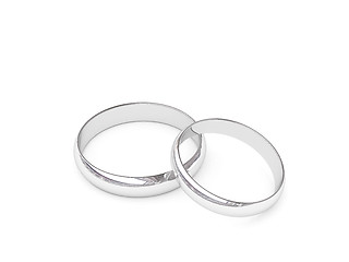 Image showing Platinum or silver wedding rings