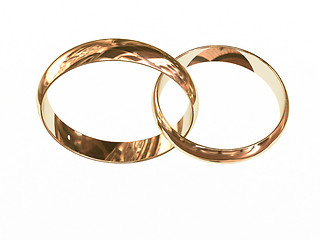 Image showing Two gold wedding rings