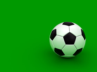 Image showing Soccer ball on the green background