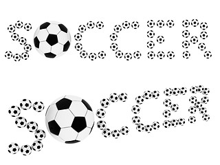 Image showing Soccer words composed of soccer balls