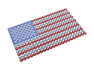 Image showing USA flag composed of different color brilliants