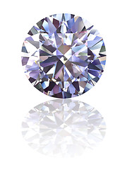 Image showing Diamond on glossy white background