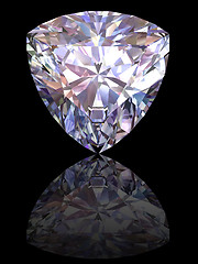 Image showing Diamond on glossy black background