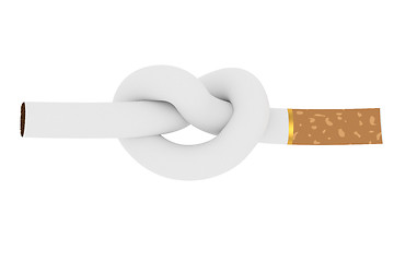 Image showing Cigarette tied to a knot