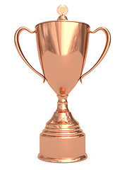Image showing Bronze trophy cup on white