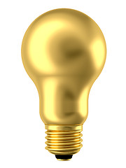 Image showing Golden lightbulb isolated on white