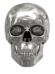 Image showing Silver or platinum skull isolated on white