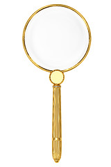 Image showing Golden magnifying glass