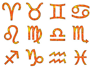 Image showing Set of twelve Zodiac signs isolated on white