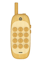 Image showing Wooden mobile phone