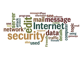 Image showing internet security text cloud