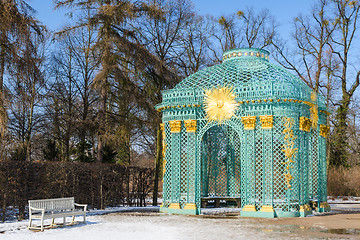 Image showing Trellised pavilion in park of royal palace Sanssouci