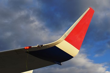 Image showing Left wing on aircraft on ground