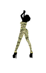 Image showing silhouette of the women in dollars