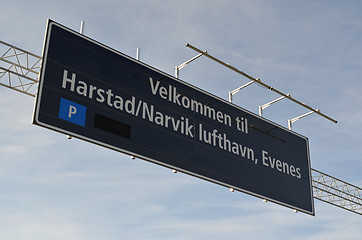 Image showing Welcome to Harstad/Narvik lufthavn Evenes