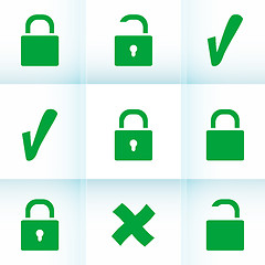 Image showing Security concept: Lock set on digital screen, data protection