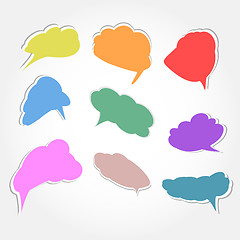 Image showing clouds collection, speech bubbles set