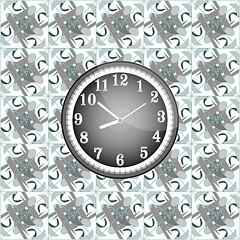 Image showing modern wall clock on the grunge background