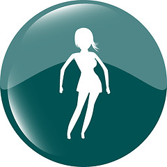 Image showing fashion yoga fitness model illustration, sign, symbol, button, badge, icon