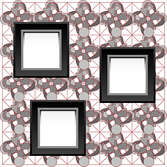 Image showing Square simple blank white photo frame on wall