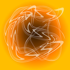 Image showing Abstract white smoke on orange background