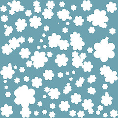 Image showing elegant seamless pattern with abstract flowers in soft blue colors