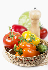 Image showing fresh vegetables on the white background