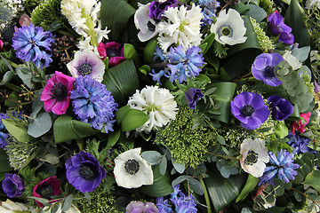 Image showing Anemones in bridal arrangement