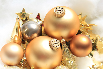 Image showing Golden Christmas decorations