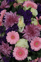 Image showing pink gerberas and white roses - wedding flowers