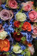 Image showing Roses and hydrangea wedding arrangement