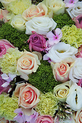 Image showing purple, pink and white wedding centerpiece