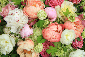 Image showing Peonies in a wedding arrangement