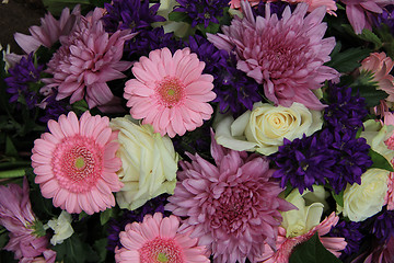 Image showing pink gerberas and white roses - wedding flowers