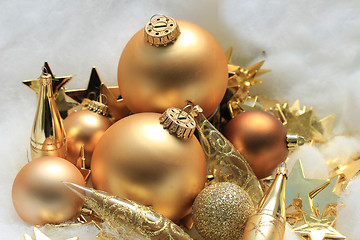 Image showing Golden Christmas decorations