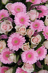 Image showing Bridal flower arrangement in pink