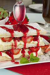 Image showing Strawberry Mille Feuilleb