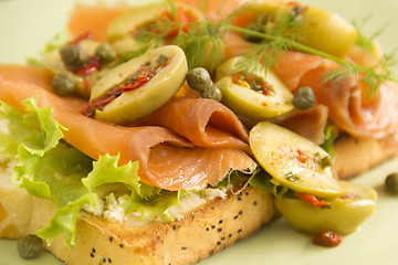 Image showing Salmon And Olives