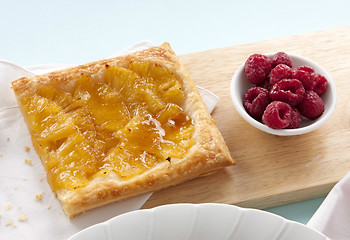 Image showing Pineapple Galette With Raspberries