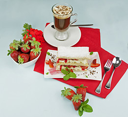 Image showing Strawberry Mille Feuille