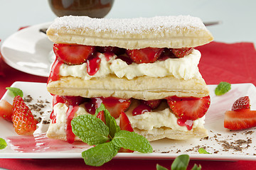 Image showing Strawberry Mille Feuille