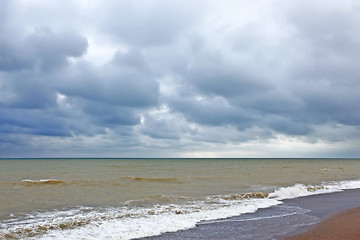 Image showing Storm clouds over the sea surface