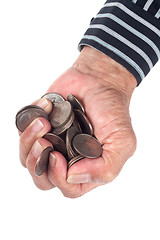 Image showing Fistful of coins