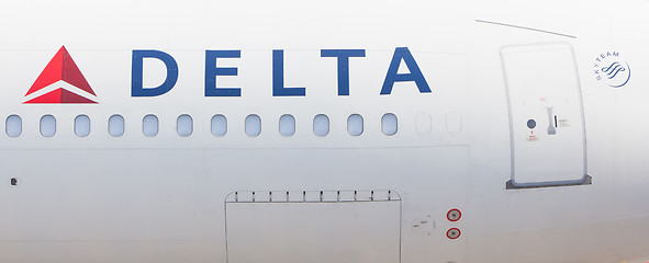 Image showing AMSTERDAM - SEPTEMBER 6: Delta Airlines plane at Schiphol Airpor