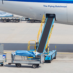 Image showing AMSTERDAM - SEPTEMBER 6: KLM plane is being loaded at Schiphol A