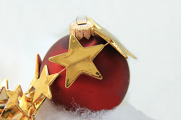 Image showing Christmas ornament and golden star